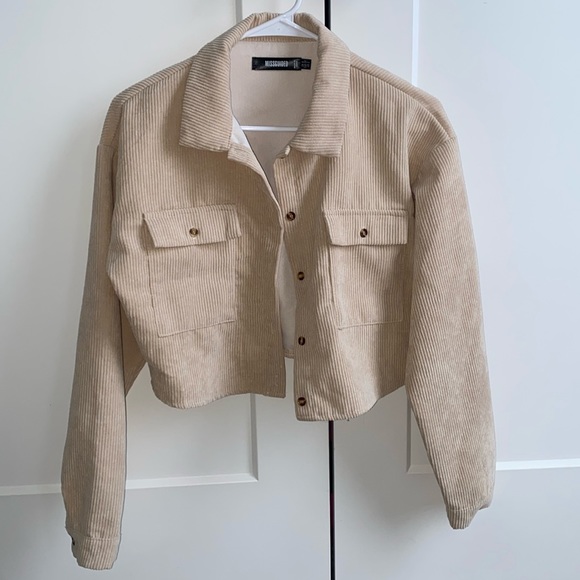 Cropped Corded Beige Jacket - Picture 1 of 2